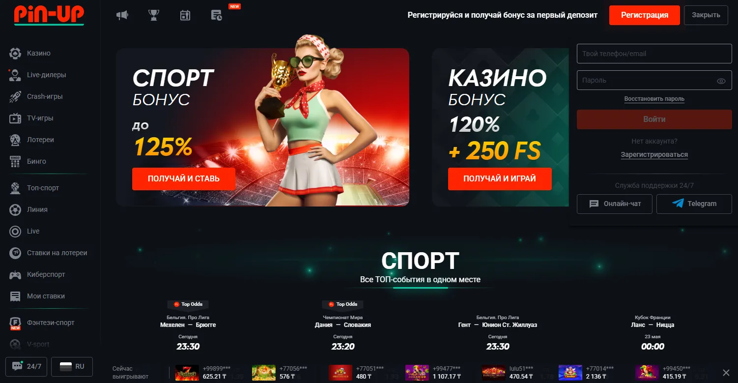 Pin Up вход способы авторизации в аккаунт